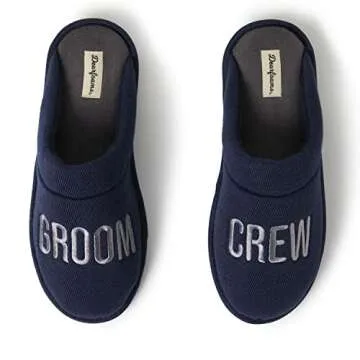 Dearfoams Men's Groom & Groomsmen Wedding Scuff Slippers