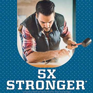 Band-Aid Brand Tough Strips Adhesive Bandage for Minor Cuts & Scrapes, All One Size, 60 ct