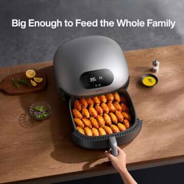 Typhur Dome Air Fryer, No.1 Cooking Speed Large Air Fryer with Superior Airflow, Self-cleaning Smart Digital Air Fryer with Dishwasher Safe Basket for Quick Easy Meals, Up to 32 Chicken Wings Capacity