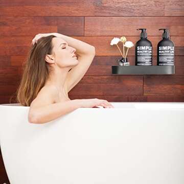 Shower Caddy Black Bathroom Shelves Wall Mounted 2 Pack with Towel Rack Spice Rack for Wall No Drilling Rustproof Space Aluminum for Kitchen Toilet (28cm)