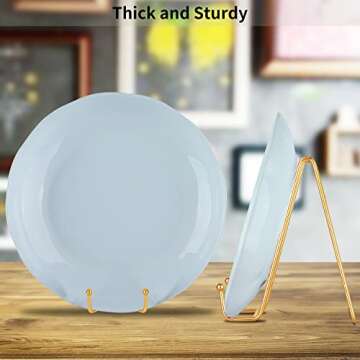 IBosins 5 Pack 6 Inch Plate Holder Display Stands, Metal Gold Frame Stand for Picture, Book, Photo Easel, Creation, Collectibles