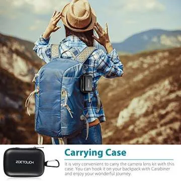 ZOETOUCH Cell Phone Camera Lens, 9 in 1 Camera Lens Kit Includes Fisheye Lens/ Telephoto Lens/ Wide Angle Lens/ Macro Lens/ CPL/ Kaleidoscope / Starburst Lens for iPhone, Samsung, Nexus, LG, Sony, etc