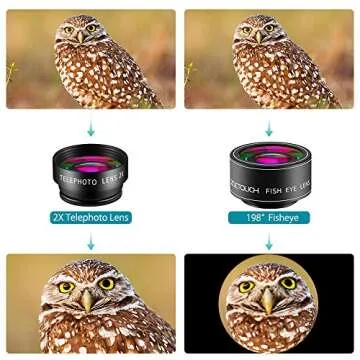 ZOETOUCH Cell Phone Camera Lens, 9 in 1 Camera Lens Kit Includes Fisheye Lens/ Telephoto Lens/ Wide Angle Lens/ Macro Lens/ CPL/ Kaleidoscope / Starburst Lens for iPhone, Samsung, Nexus, LG, Sony, etc
