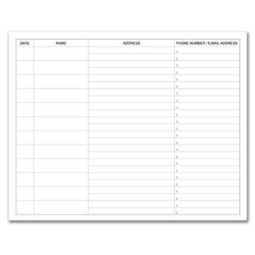 BookFactory Guest Book (120 Pages) / Guest Sign-in Book/Guest Registry/Guestbook - Black Cover, Section Sewn Hardbound, 8 7/8" x 7" (LOG-120-GUEST-A-LKT25)
