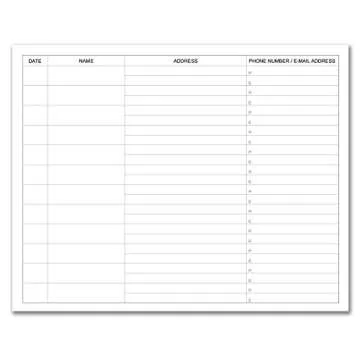 BookFactory Guest Book (120 Pages) / Guest Sign-in Book/Guest Registry/Guestbook - Black Cover, Section Sewn Hardbound, 8 7/8" x 7" (LOG-120-GUEST-A-LKT25)