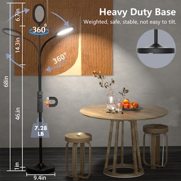 Luckystyle Floor Lamp, Bright Custom Color LED Lighting