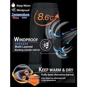 GEMYSE Waterproof Insulated Snow Ski Pants for Men