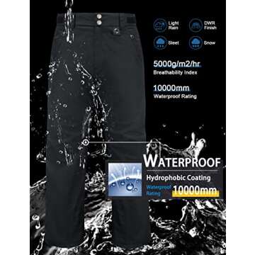 GEMYSE Waterproof Insulated Snow Ski Pants for Men