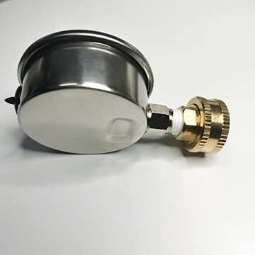 Stainless Steel 304 Liquid Filled Water Pressure Test Gauge,0-220psi, 2-1/2" Dial Display,Oil Gauge.Female 3/4" GHT Garden Hose Thread.