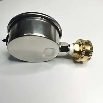 Stainless Steel 304 Liquid Filled Water Pressure Test Gauge,0-220psi, 2-1/2" Dial Display,Oil Gauge.Female 3/4" GHT Garden Hose Thread.