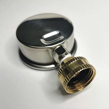 Stainless Steel 304 Liquid Filled Water Pressure Test Gauge,0-220psi, 2-1/2" Dial Display,Oil Gauge.Female 3/4" GHT Garden Hose Thread.