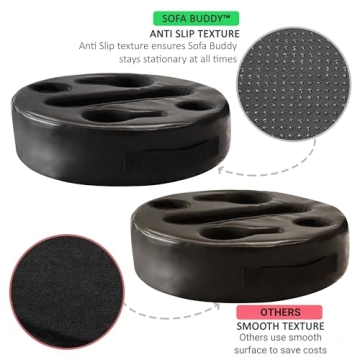 MOOKUNDY Sofa Buddy Couch Cup Holder Organizer Big Leather Black