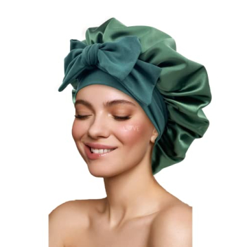 Luxurious Satin Silk Hair Bonnet for Women in Hunter Green