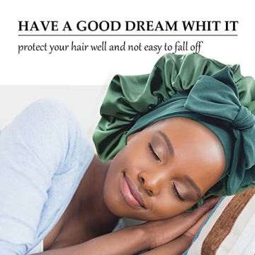 Luxurious Satin Silk Hair Bonnet for Women in Hunter Green