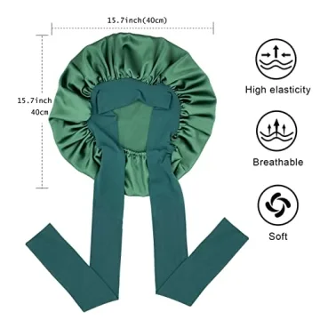 Luxurious Satin Silk Hair Bonnet for Women in Hunter Green