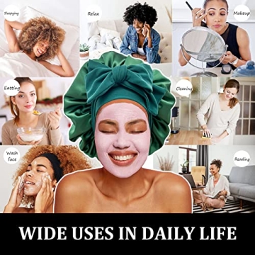 Luxurious Satin Silk Hair Bonnet for Women in Hunter Green