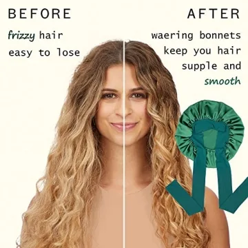 Luxurious Satin Silk Hair Bonnet for Women in Hunter Green