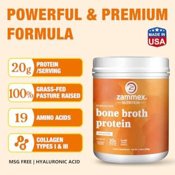 Zammex Beef Bone Broth Protein - 20g Collagen Boost