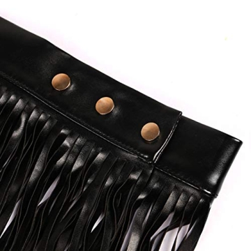 Victray Women Punk Leather Belt Skirt for Festivals and Parties