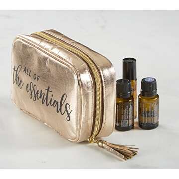 Stylish & Eco-Friendly Essential Oil Carrying Case - Washable Paper Aromatherapy Travel Organizer - ...