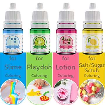 20 Color Bath Bomb Soap Dye - Liquid Food Grade Soap Coloring for DIY Soap Making, Slime Supplies, Handmade Bath Bombs - Vibrant Rainbow Skin Safe Bath Bomb Colorant for Bath Bomb Supplies Kit, Crafts