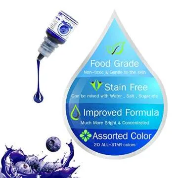 20 Color Bath Bomb Soap Dye - Liquid Food Grade Soap Coloring for DIY Soap Making, Slime Supplies, Handmade Bath Bombs - Vibrant Rainbow Skin Safe Bath Bomb Colorant for Bath Bomb Supplies Kit, Crafts