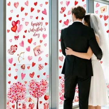 Valentine's Day Decorations Heart Window Clings for Celebrations