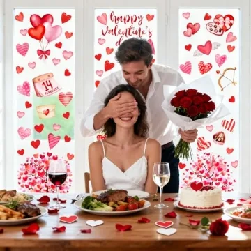Valentine's Day Decorations Heart Window Clings for Celebrations