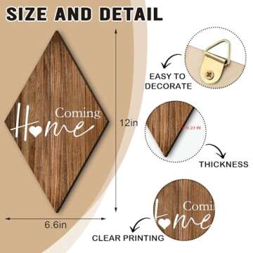 SHLINCO A Set of 4 Rustic Welcome Sign - Welcome to Our Home Wooden Sign - Retro Artwork - Wall Deco...