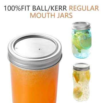 100-Count Wide Mouth Canning Lids - Airtight Split-Type Metal for Regular Mouth Jars