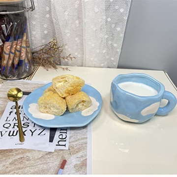 Cute Ceramic Coffee Mug Set with Saucer for Tea Lovers