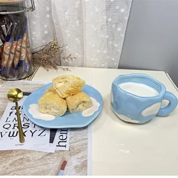Cute Ceramic Coffee Mug Set with Saucer for Tea Lovers