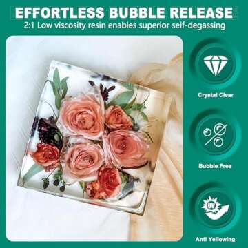 Teexpert Deep Pour Epoxy Resin - 1.5 Gallon Kit, Bubble-Free & High Gloss for Crafts