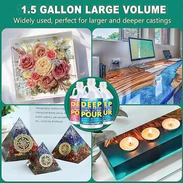 Teexpert Deep Pour Epoxy Resin Kit for 4" Pours - 1.5 Gallon