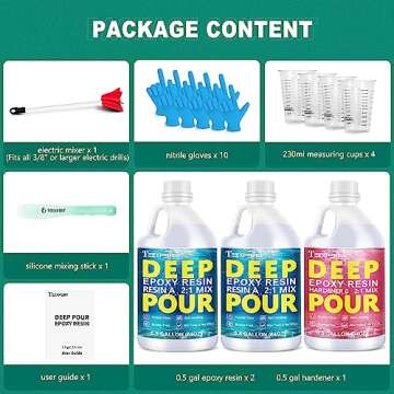 Teexpert Deep Pour Epoxy Resin Kit for 4" Pours - 1.5 Gallon