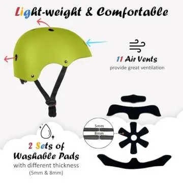 Kids Bike Helmet - Adjustable Multi-Sport for Safety