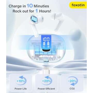 Ear Buds Wireless Earbuds - Bluetooth 5.3 Headphones (48H Playback) Built in Mic with LED Display Ch...