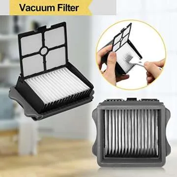 UOUOLONUN Replacement Parts for iFloor 3/Floor One S3 Wet Dry Vacuum Cleaner, 2 Pack Brush Rollers + 4 Pack Vacuum Filters