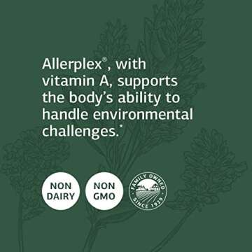 Standard Process Allerplex - Lung Health Support Supplement - Dietary Supplement with Vitamin A & Pneumotrophin PMG - Support Healthy Mucous Membranes - Supports Seasonal Challenges - 150 Capsules