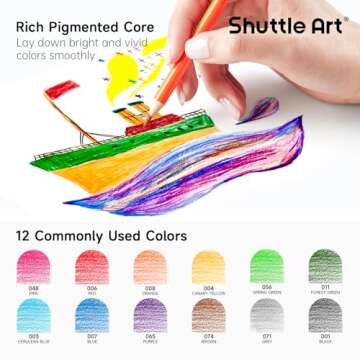 Shuttle Art Colored Pencils Bulk, 408 Pack Coloring Pencil Set Plus 20 Sharpeners, 12 Assorted Colors, Classroom Pack School Supplies