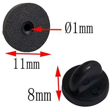Lapel Pin Backings - Butterfly Clutch Pin Backs in PVC Rubber for Uniform Badge Replacement (Black, ...