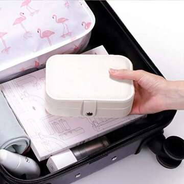 LCRUNONE Portable Travel Jewelry Box for Women