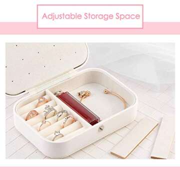 LCRUNONE Portable Travel Jewelry Box for Women