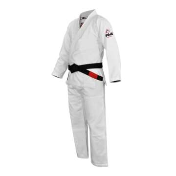 FUJI Summerweight BJJ Uniform, Lightweight BJJ Gi with Bungee Drawstrings, White, A3