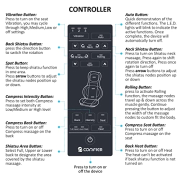 COMFIER Shiatsu Massager Chair with Heat & Compression