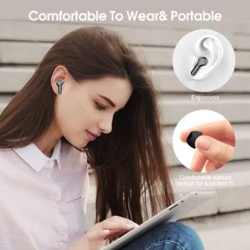 HiFi Stereo Wireless Earbuds with 48H Battery & Waterproof