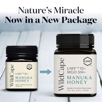 WildCape Manuka Honey Certified UMF 15+/MGO 514+ - 100% Pure, Raw, Unfiltered, Non-GMO, Manuka Honey...