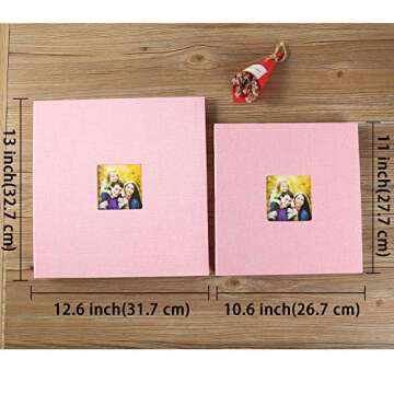 Vienrose Large Photo Album Self Adhesive for 4x6 8x10 Pictures Linen Scrapbook Album DIY 40 Blank Pages with A Metallic Pen