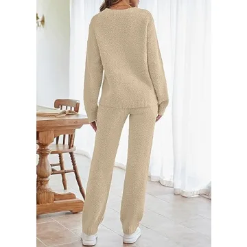 MEROKEETY Women’s Fuzzy Fleece Loungewear Set - Cozy and Stylish
