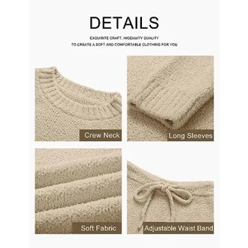 MEROKEETY Women’s Fuzzy Fleece Loungewear Set - Cozy and Stylish